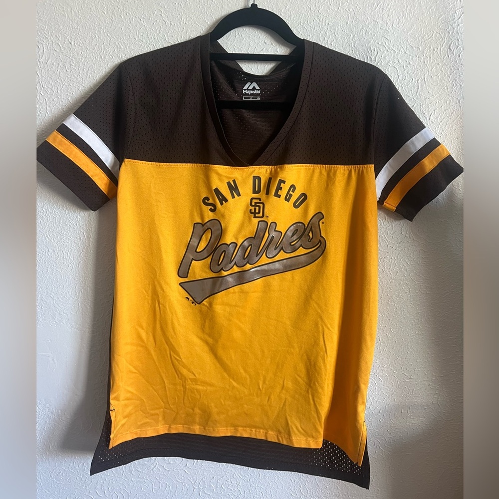 San Diego Padres Women’s Yellow and Brown Jersey Shirt